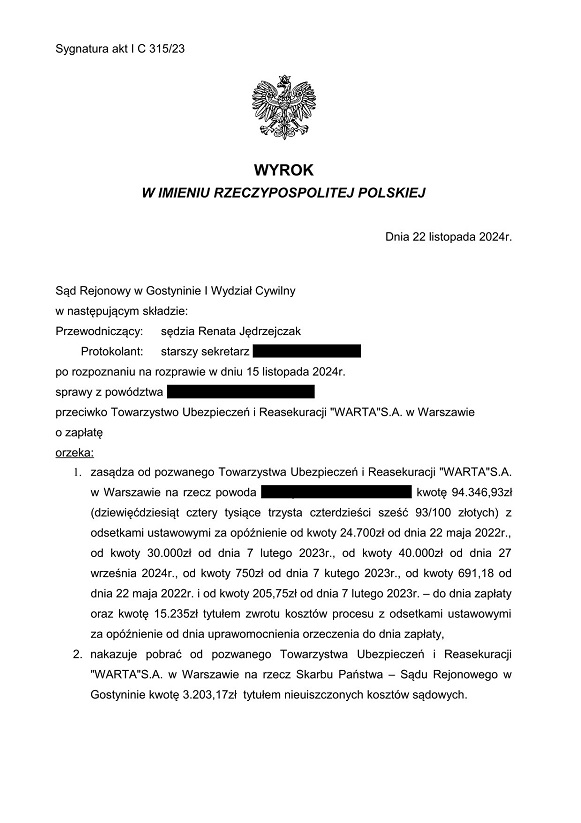 Zadośćuczynienie za obrażenia ciała