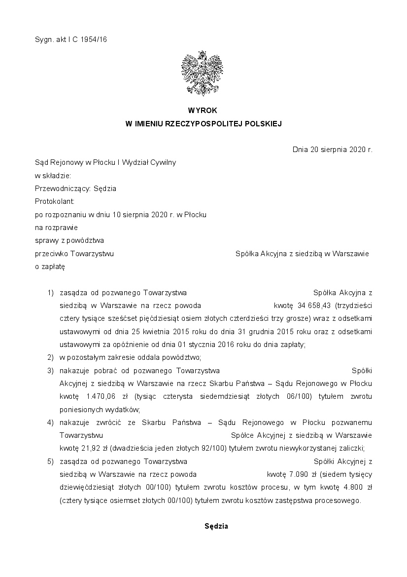 Zadośćuczynienie Apelacja